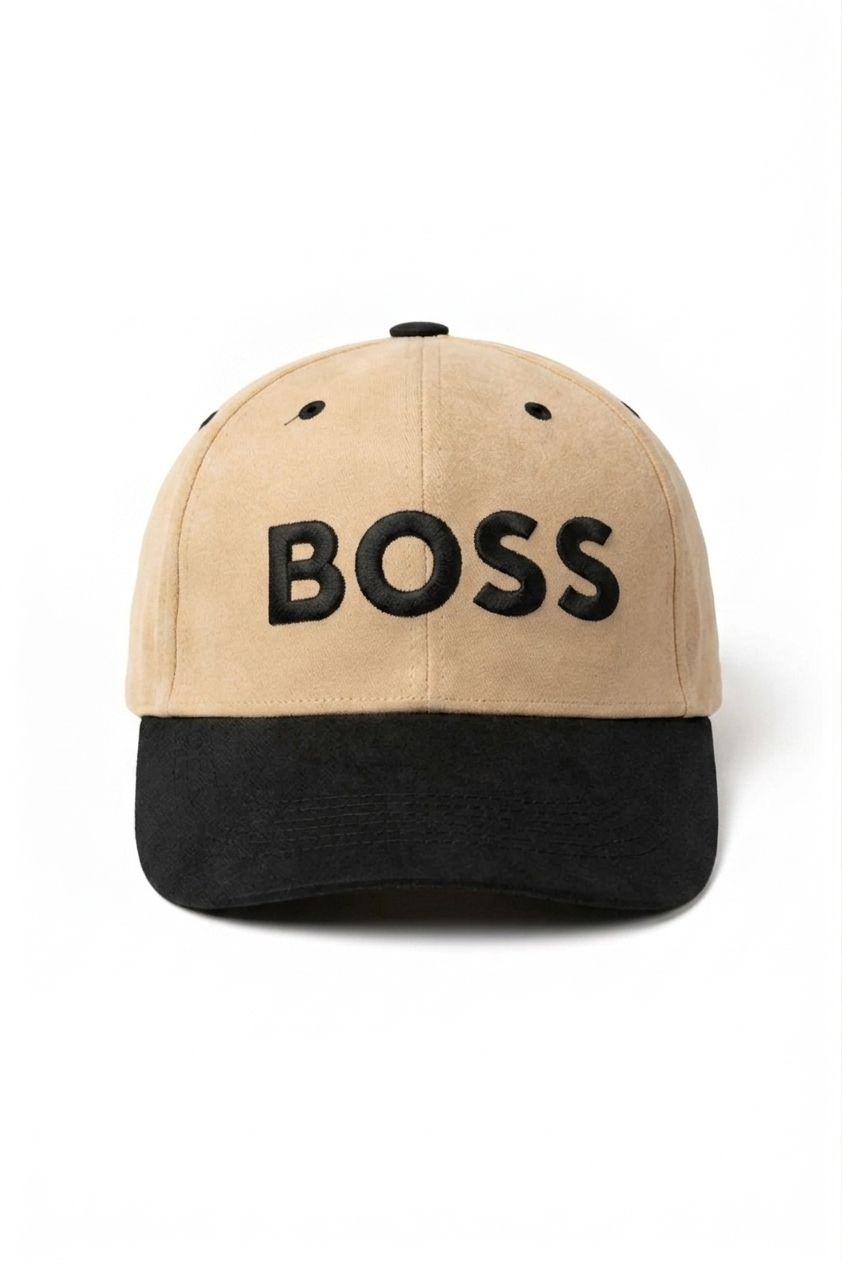 Luxury Embroidered Beige & Black Snapback Cap