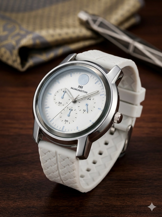 Elegant Chronograph Watch – Premium Silicone Strap | Minimal Luxury Design