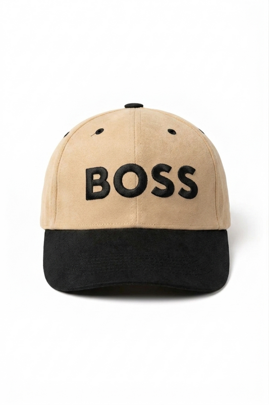 Luxury Embroidered Beige & Black Snapback Cap