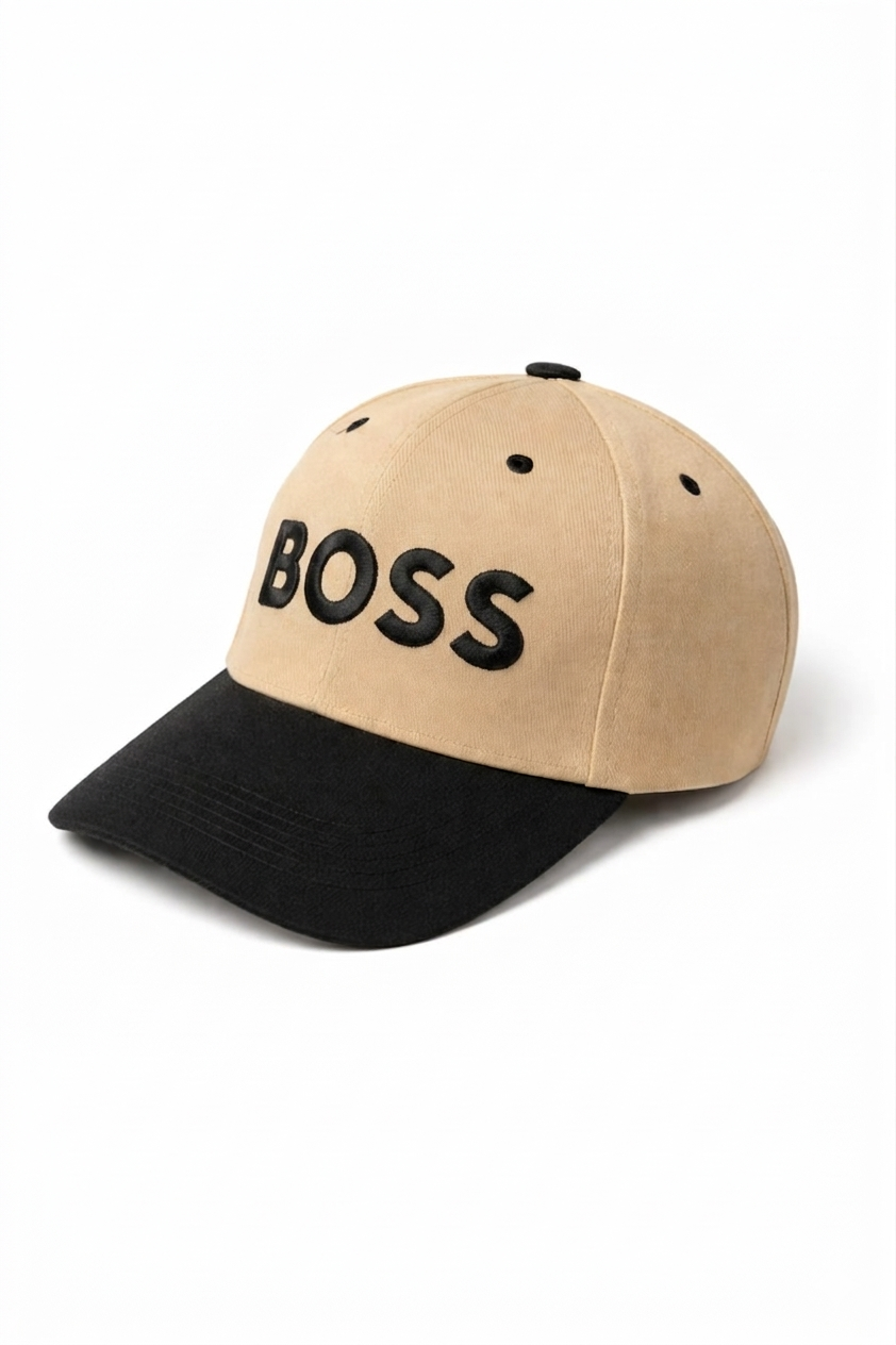 Luxury Embroidered Beige & Black Snapback Cap
