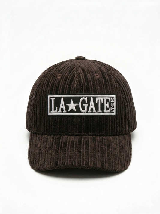 Premium Corduroy LA★GATE Brown Cap – Classic Streetwear Hat